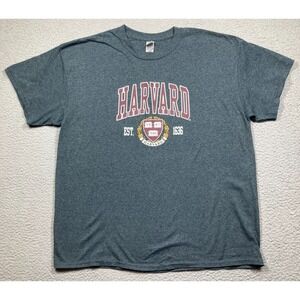Harvard University T Shirt Adult XL Gray Short Sleeve John Harvard Crimson
